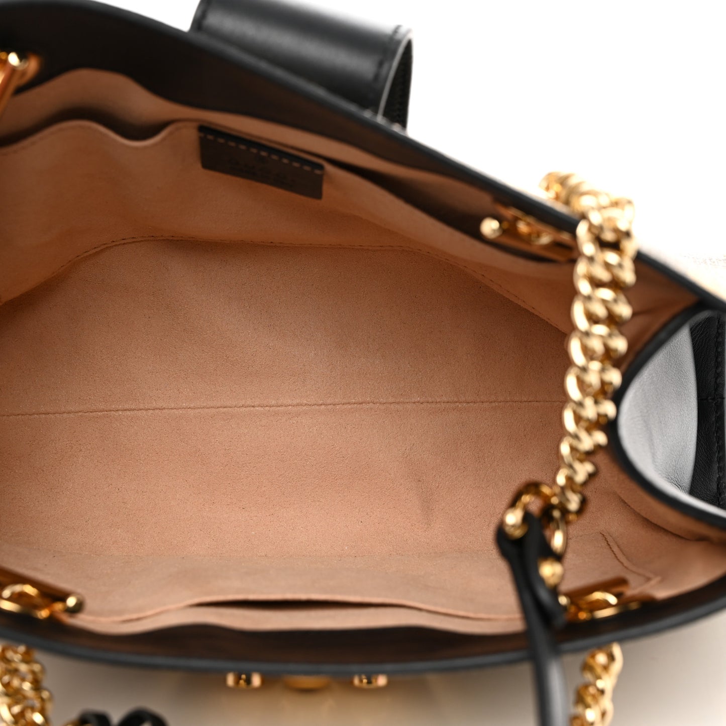 GG Supreme Monogram Bees Small Padlock Tote Beige Oro Black