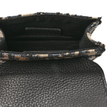 Christian Dior Oblique Grained Calfskin Adjustable Saddle Shoulder Strap With Pouch Black 6 of 12
