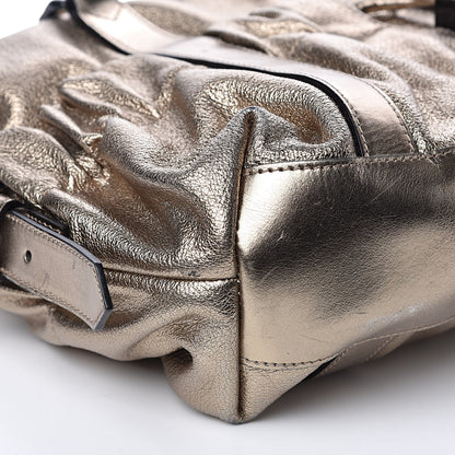 Burberry Metallic Grained Calfskin Small Curzon Satchel Gold 8 of 13