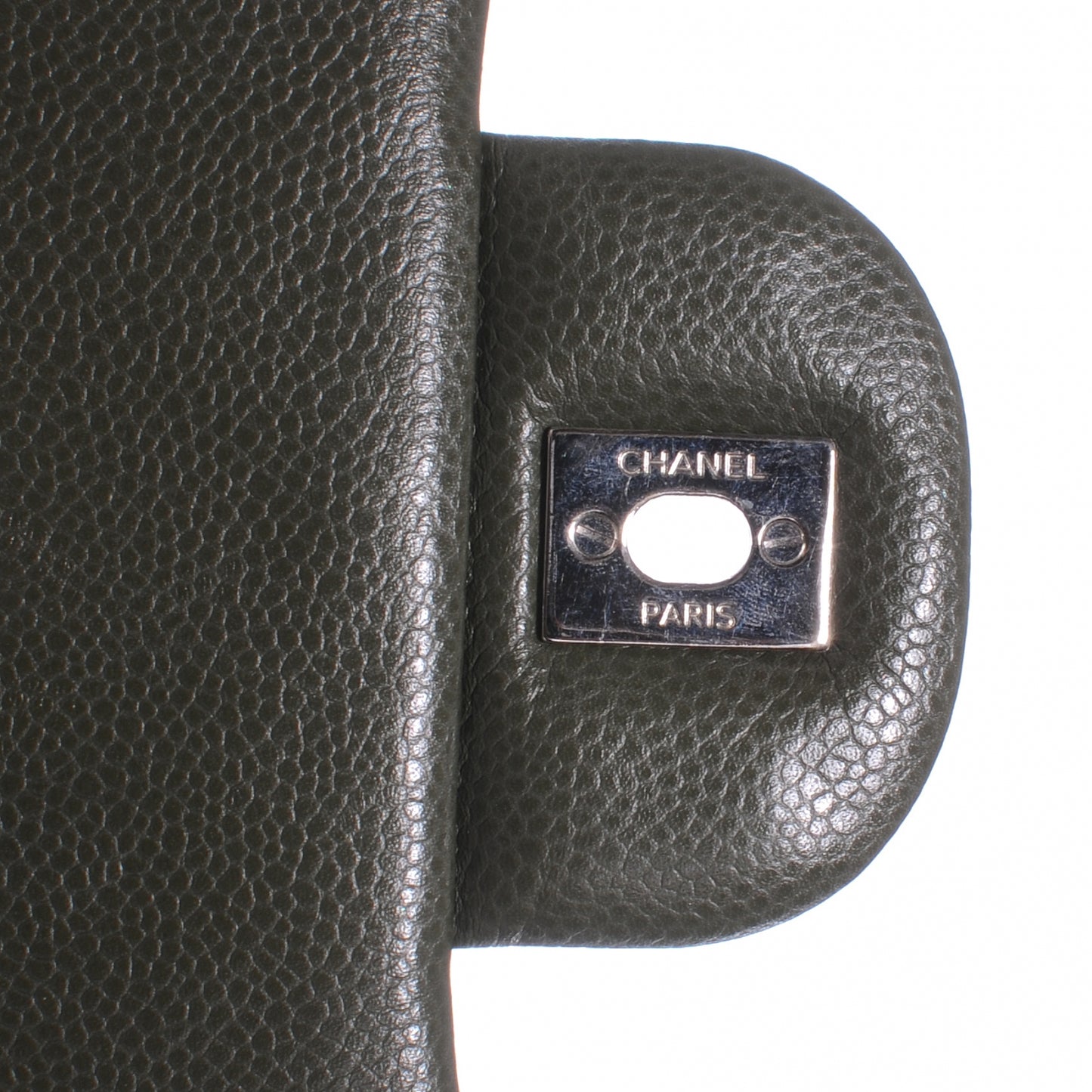 Caviar Maxi Double Flap Dark Green