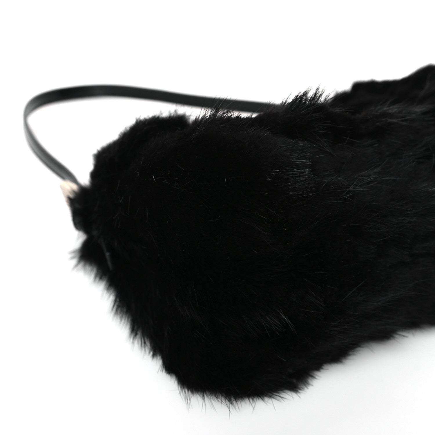 Fendi Mink Fur FF Mini Mama Baguette Black 7 of 8