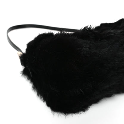 Fendi Mink Fur FF Mini Mama Baguette Black 7 of 8