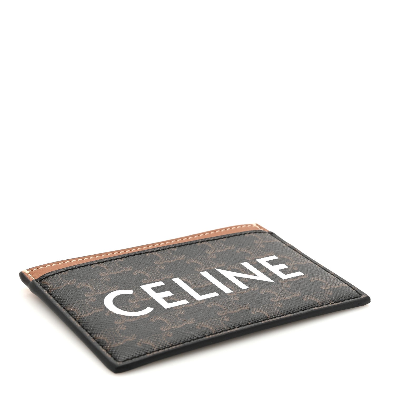 Celine Triomphe Canvas Card Holder Multicolor Tan 4 of 6