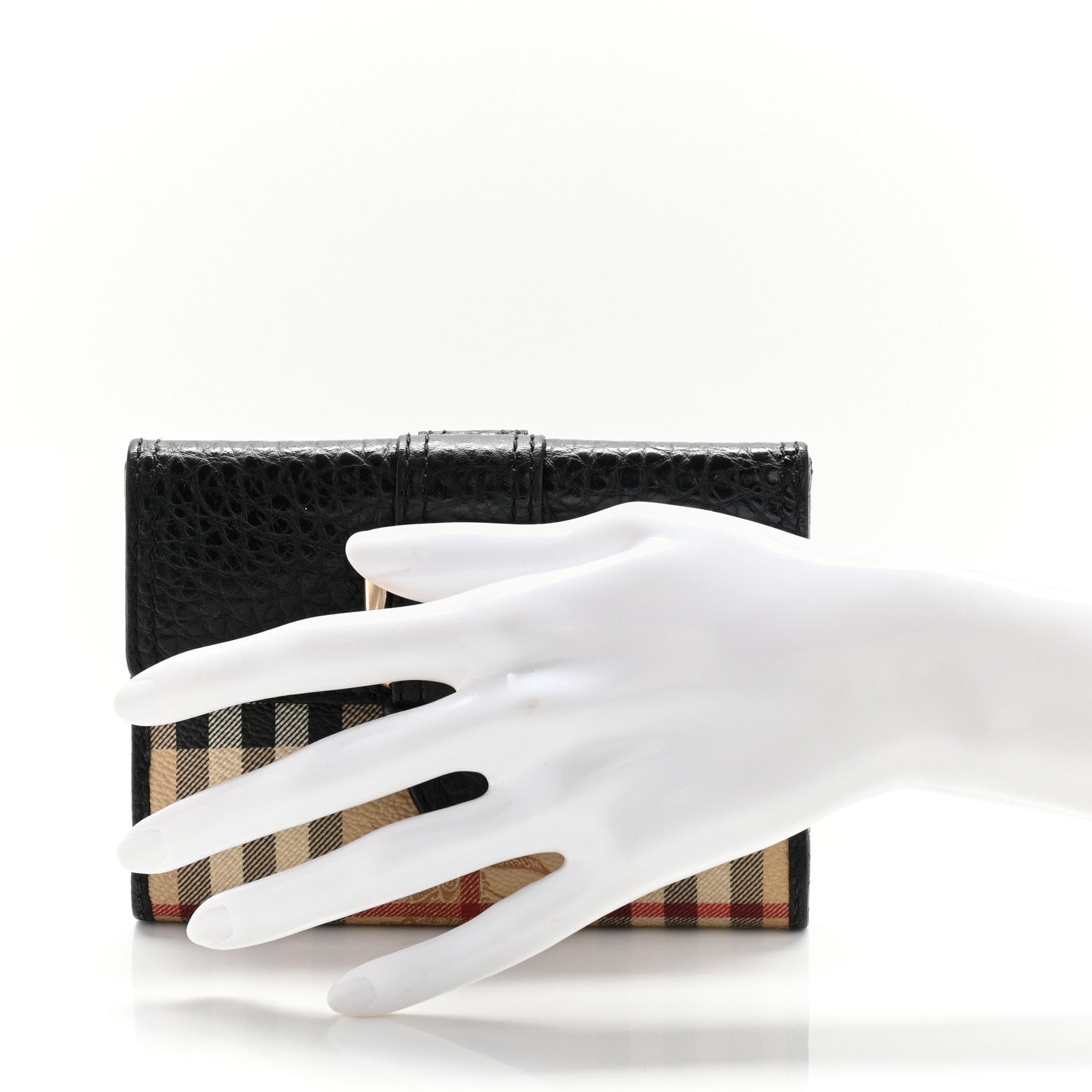 Burberry Haymarket Check Compact Wallet Black 2 of 11