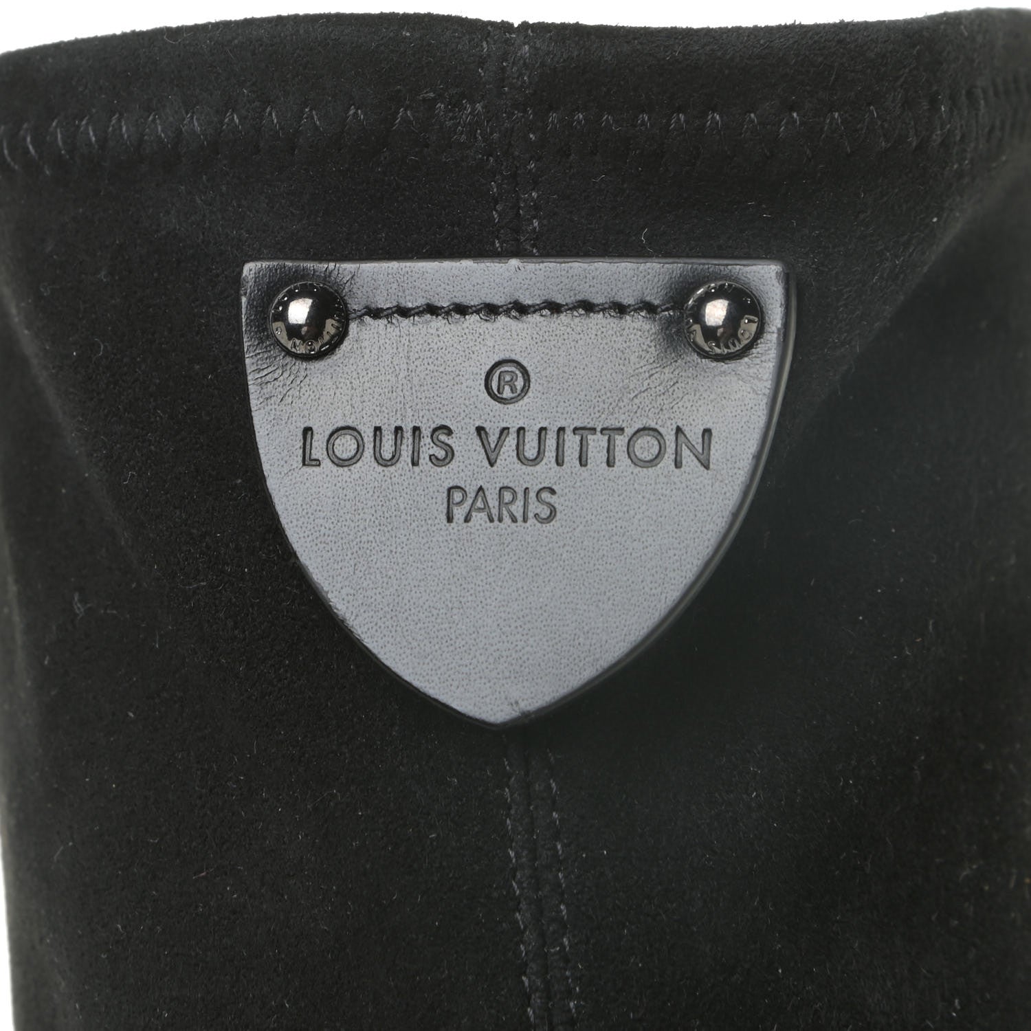 Louis Vuitton Suede Calfskin Monogram Podium Platform Thigh Boots 37.5 Black 16 of 17
