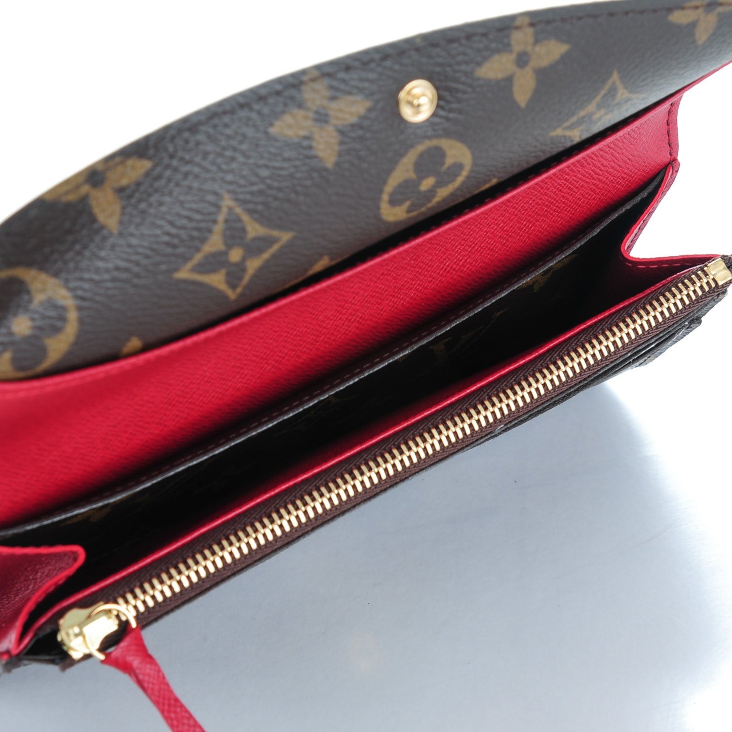Monogram Emilie Wallet Red
