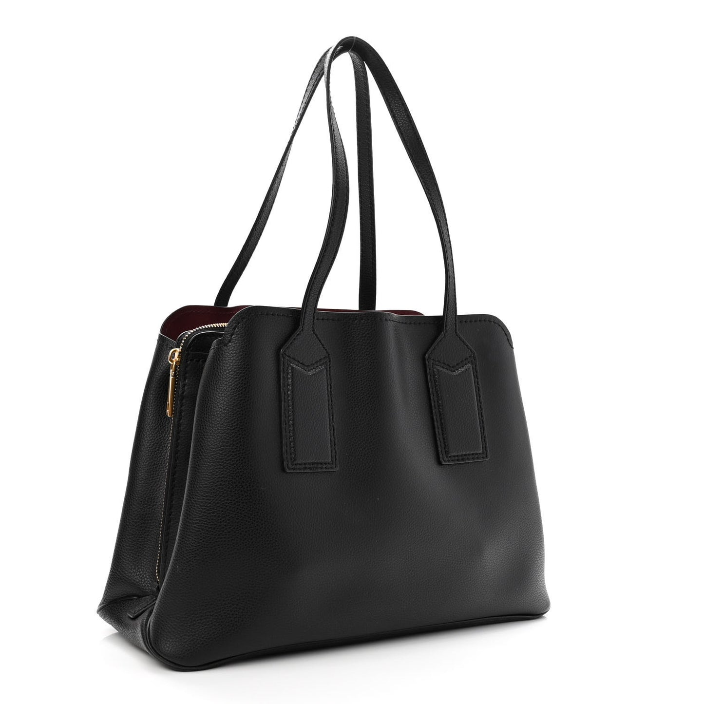 Pebbled Calfskin Editor Shopping Tote Black
