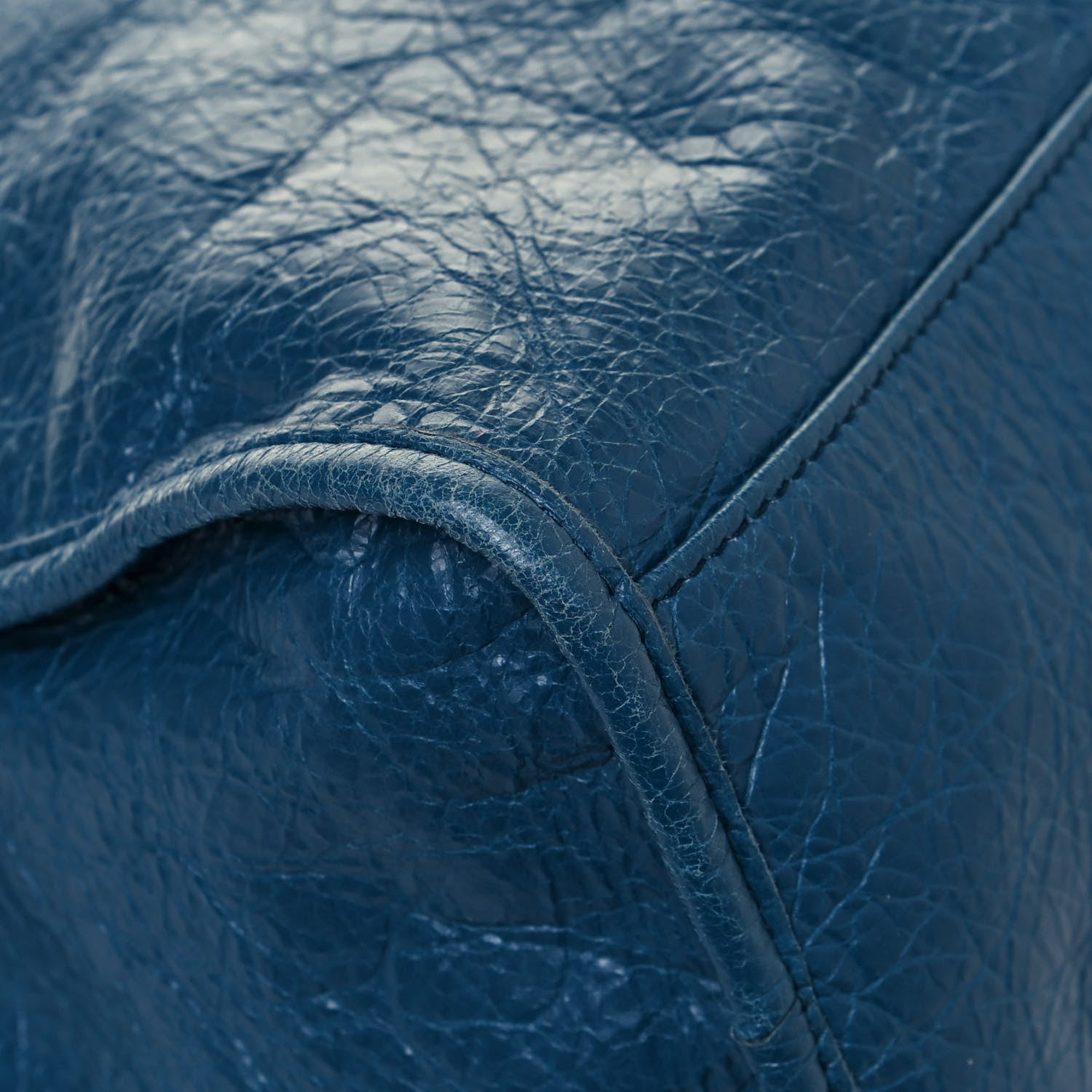 Balenciaga Agneau Arena Gold Hardware Metallic Edge City Bleu Abysse 11 of 13