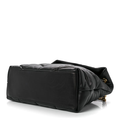 Saint Laurent Lambskin Quilted Medium Loulou Puffer Monogram Chain Satchel Black 9 of 11