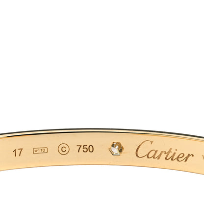 Cartier 18K Yellow Gold 1 Diamond LOVE Cuff Bracelet 17 3 of 3