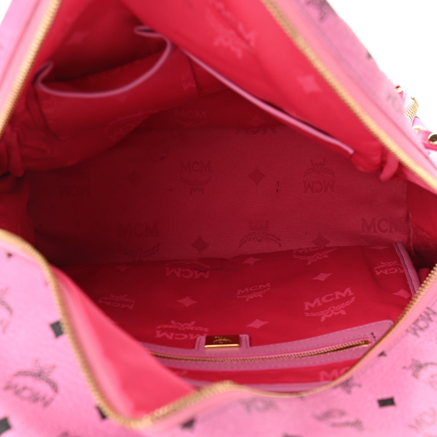 MCM Visetos Studded Medium Dual Stark Backpack Pink 5 of 12