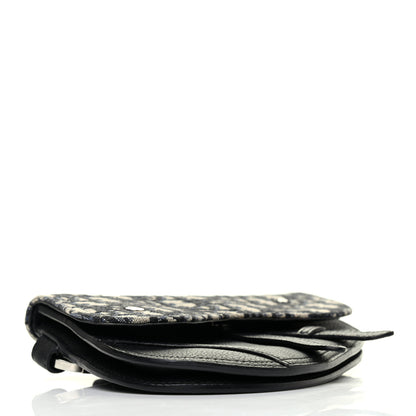 Christian Dior Grained Calfskin Oblique Saddle Wristlet Blue 4 of 6