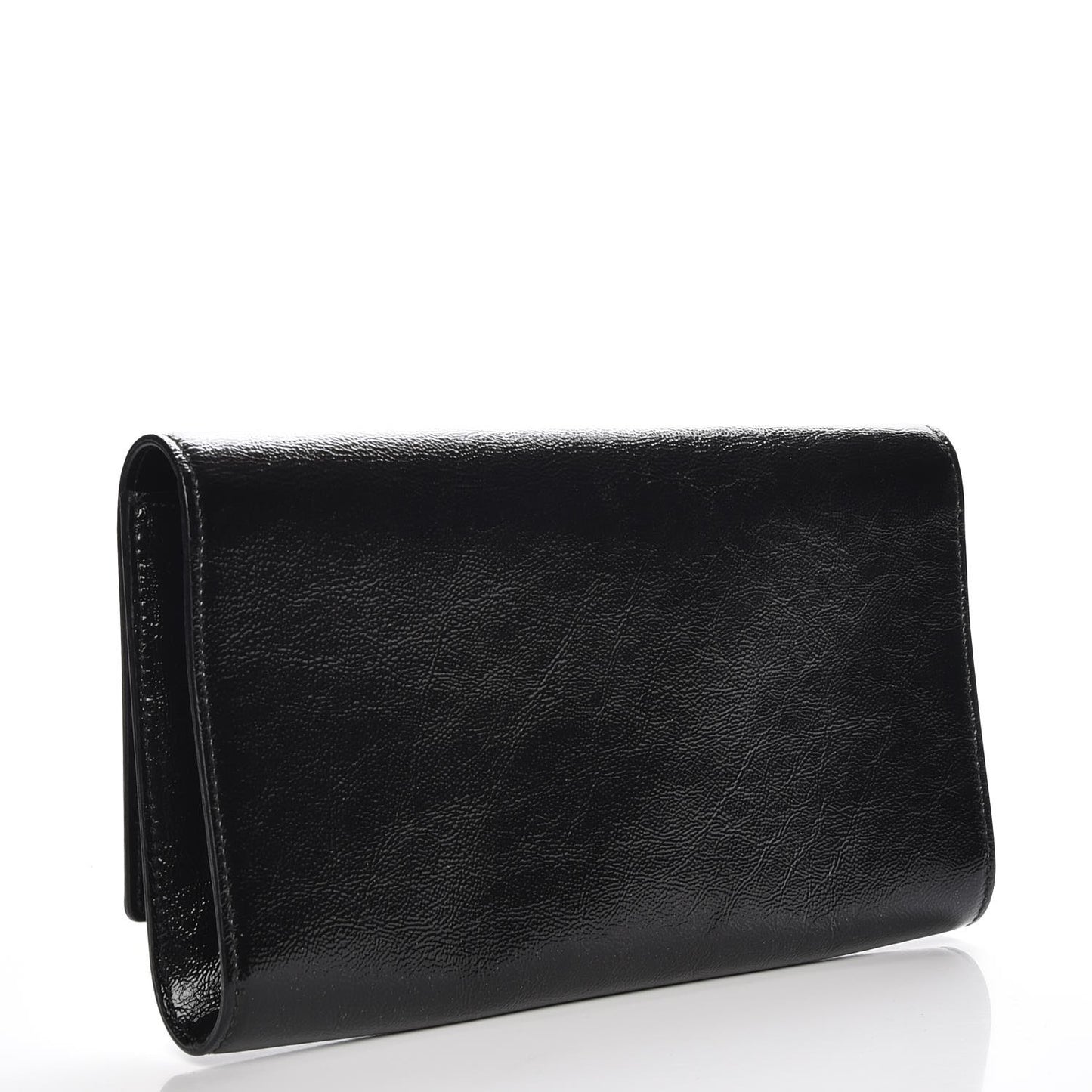 Textured Patent Monogram Large Belle De Jour Clutch Black