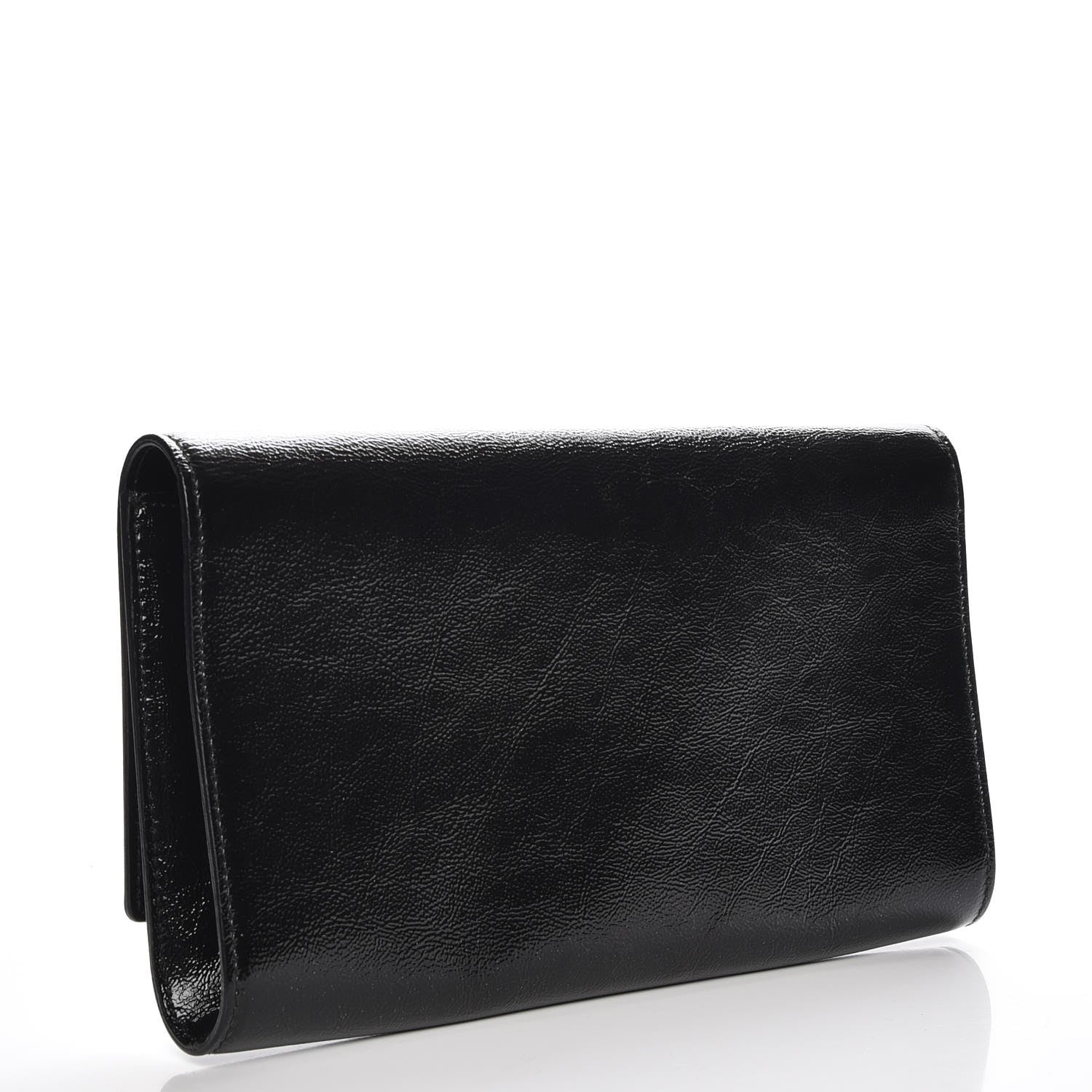 Saint Laurent Textured Patent Monogram Large Belle De Jour Clutch Black 3 of 7