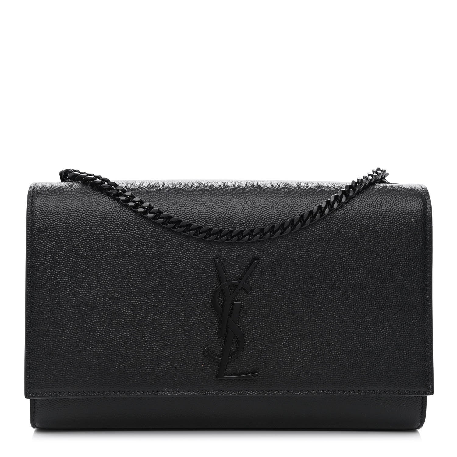 Saint Laurent Grain De Poudre Medium Classic Monogram Kate Satchel Black 1 of 12