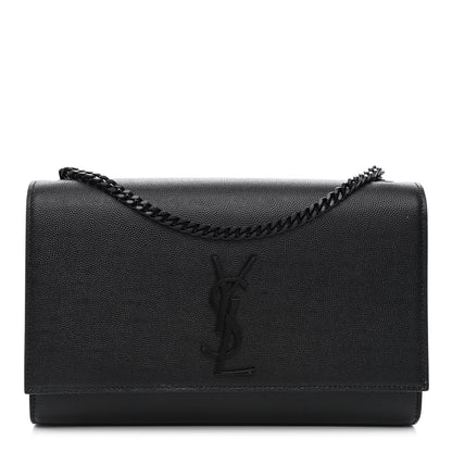 Saint Laurent Grain De Poudre Medium Classic Monogram Kate Satchel Black 1 of 12