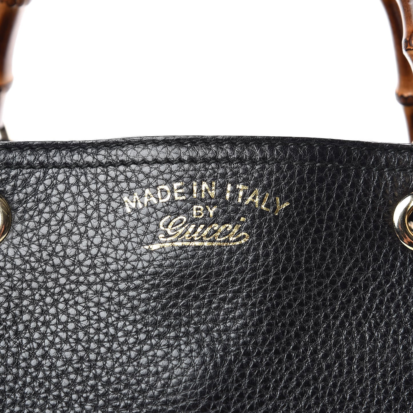 Pebbled Calfskin Medium Bamboo Shopper Tote Black