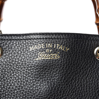Gucci Pebbled Calfskin Medium Bamboo Shopper Tote Black 11 of 11