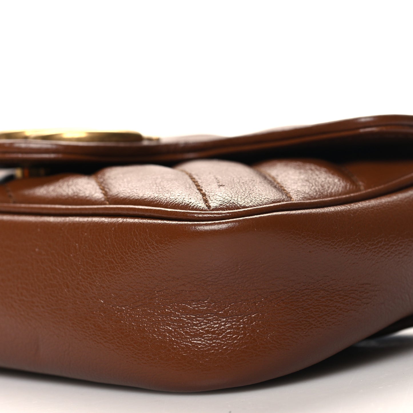 Azalea Calfskin Matelasse Diagonal Super Mini GG Marmont Shoulder Bag Cuir