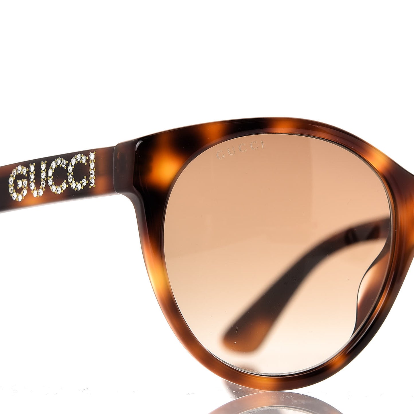 Round Frame Crystal Sunglasses GG 0419S Tortoiseshell