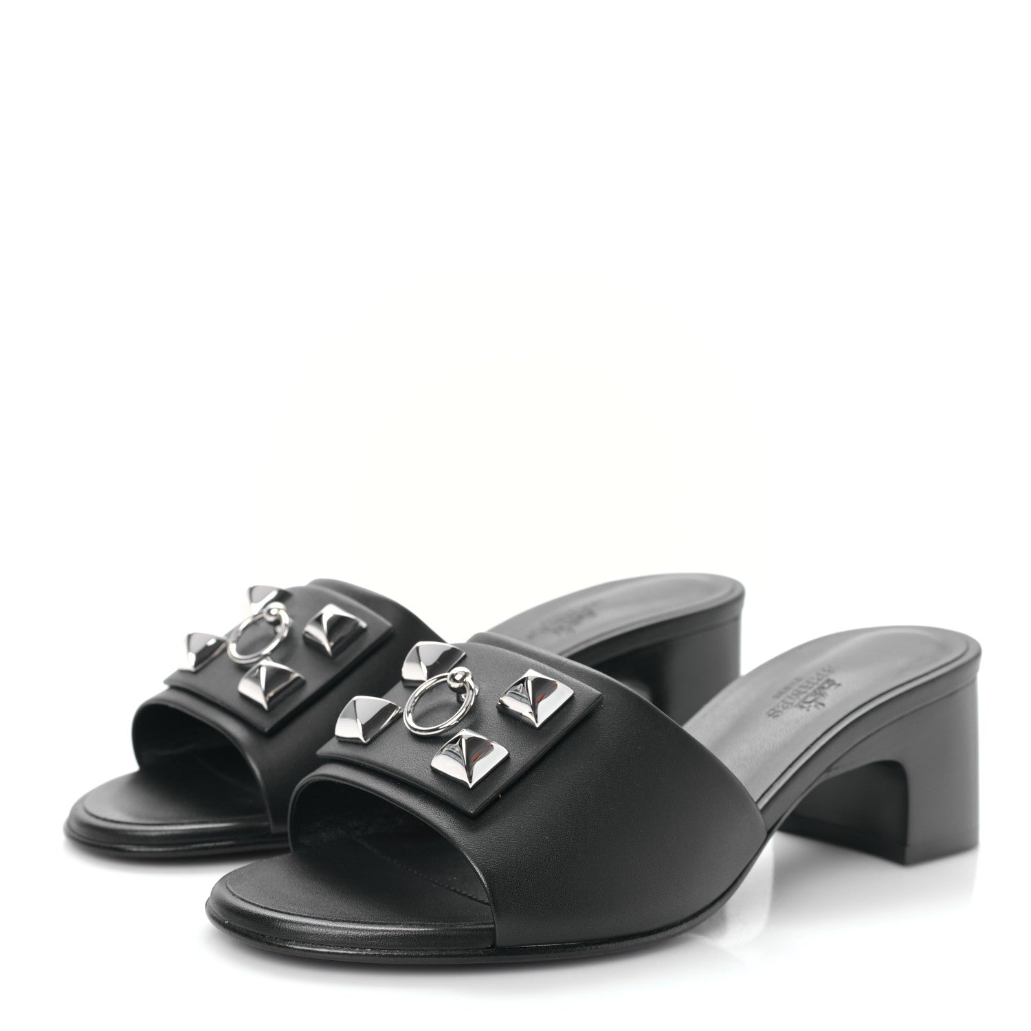 Hermes Calfskin Dreamy Sandals 37 Black 3 of 9