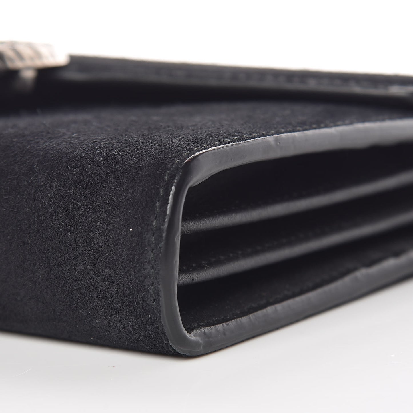 Suede Mini Dionysus Chain Wallet Black