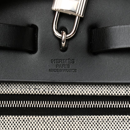 Hermes Toile H Berline Vache Hunter Herbag Zip PM 31 Black Ecru 7 of 13