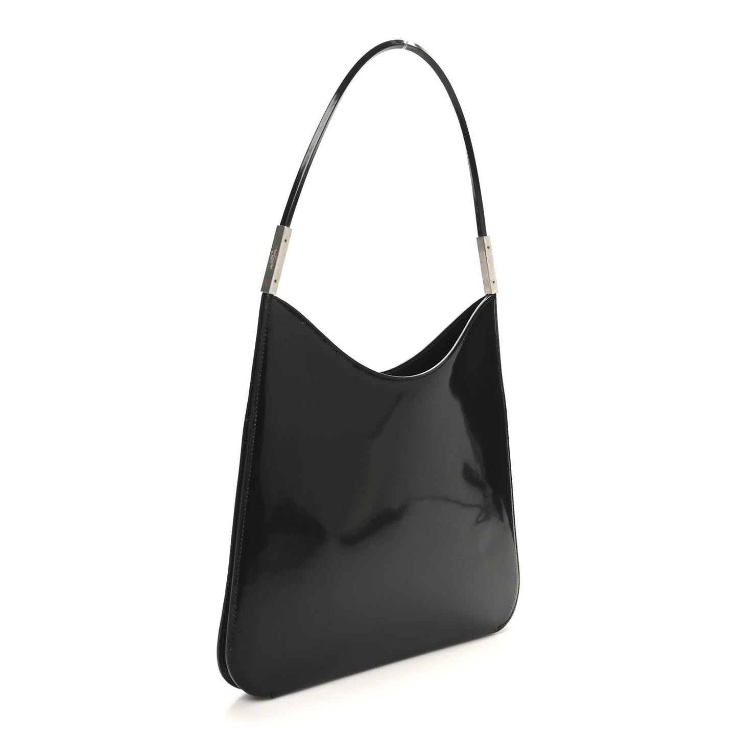 Patent Calfskin Sadie Shoulder Bag Black