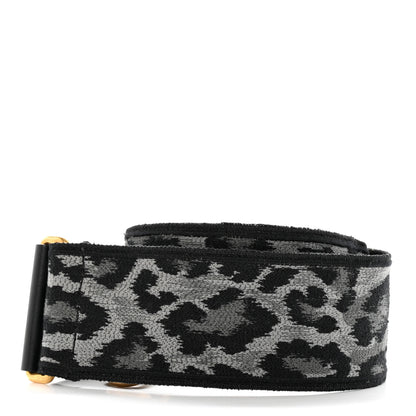 Christian Dior Canvas Mizza Embroidered Leopard Shoulder Strap Grey 2 of 6