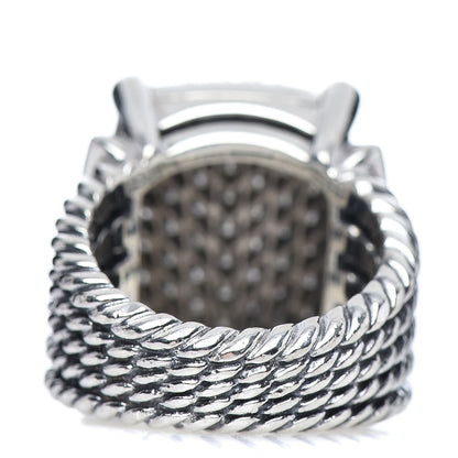 David Yurman Sterling Silver Diamond 20mm Wheaton Ring 54 7 4 of 5