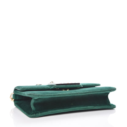 Gucci Velvet Crystal Square G Shoulder Bag Green 4 of 9