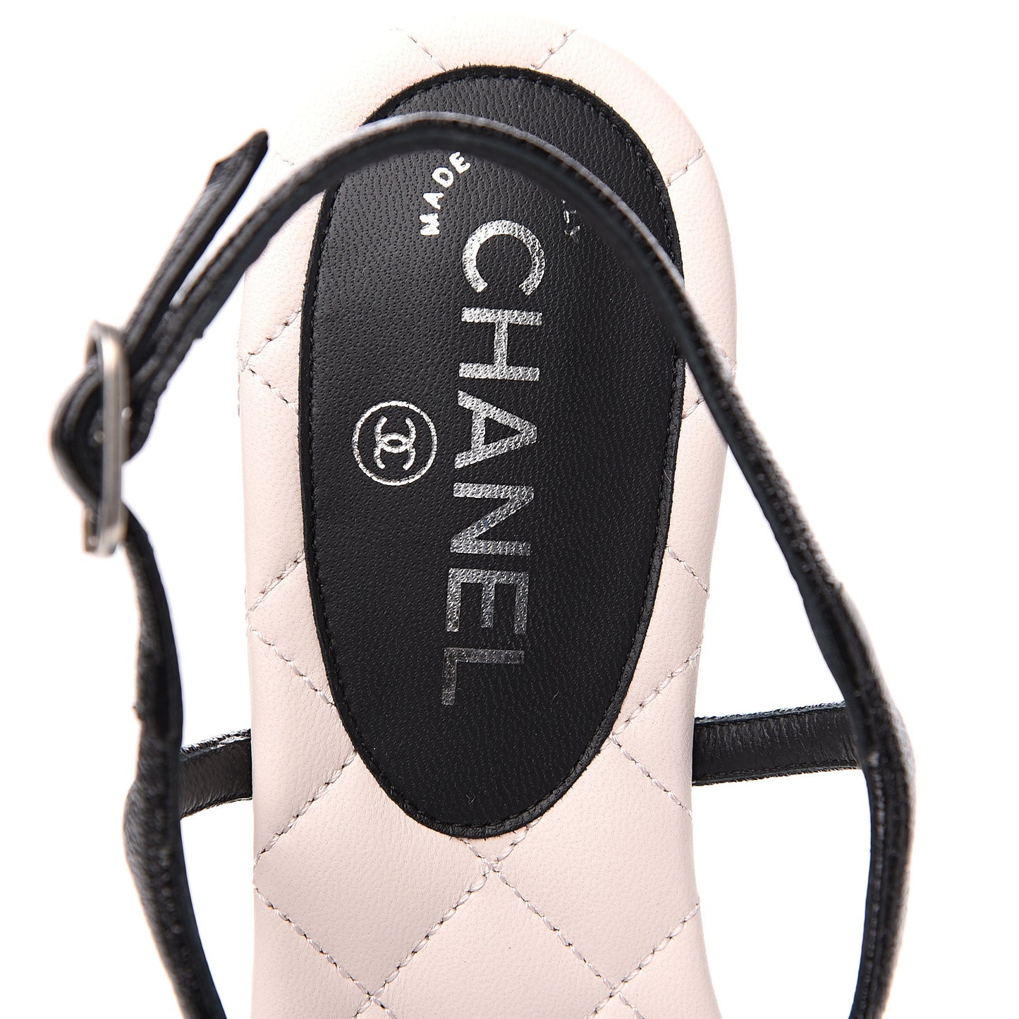 Patent Goatskin CC Thong Sandals 39 Black