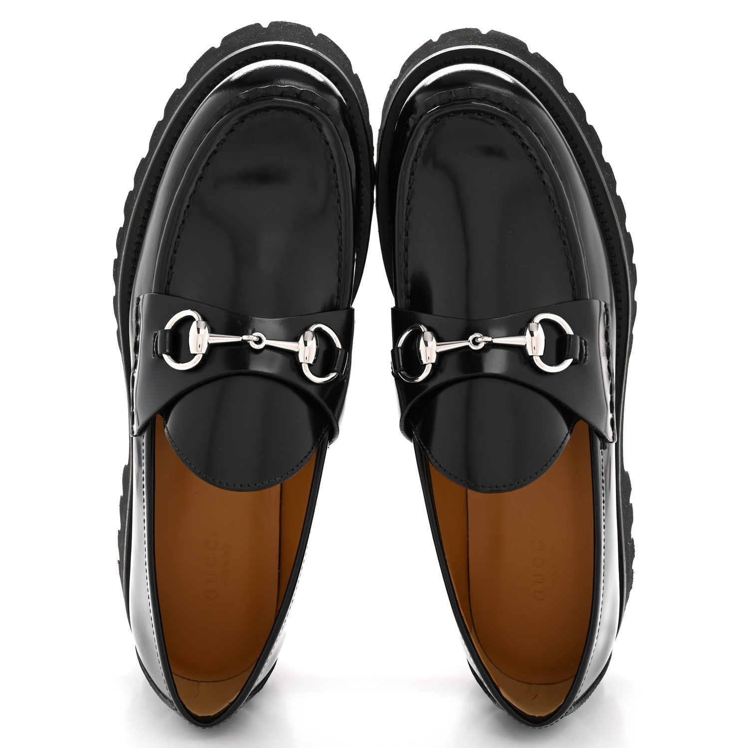 Gucci Cordovan Lux Womens Horsebit 45mm Platform Loafers 39.5 Black 2 of 10