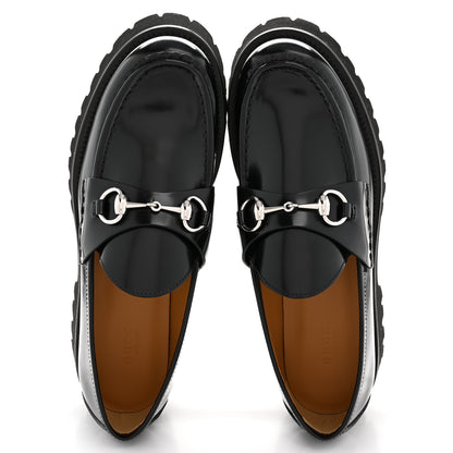 Gucci Cordovan Lux Womens Horsebit 45mm Platform Loafers 39.5 Black 2 of 10