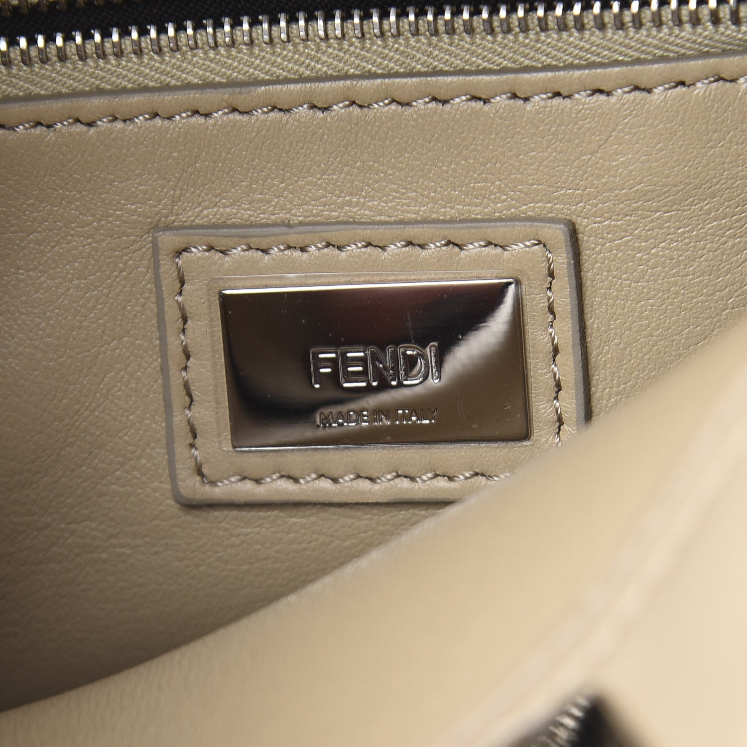 Fendi Nappa Ribbon Lace Up Mini Peekaboo Iconic Satchel Beige 8 of 12