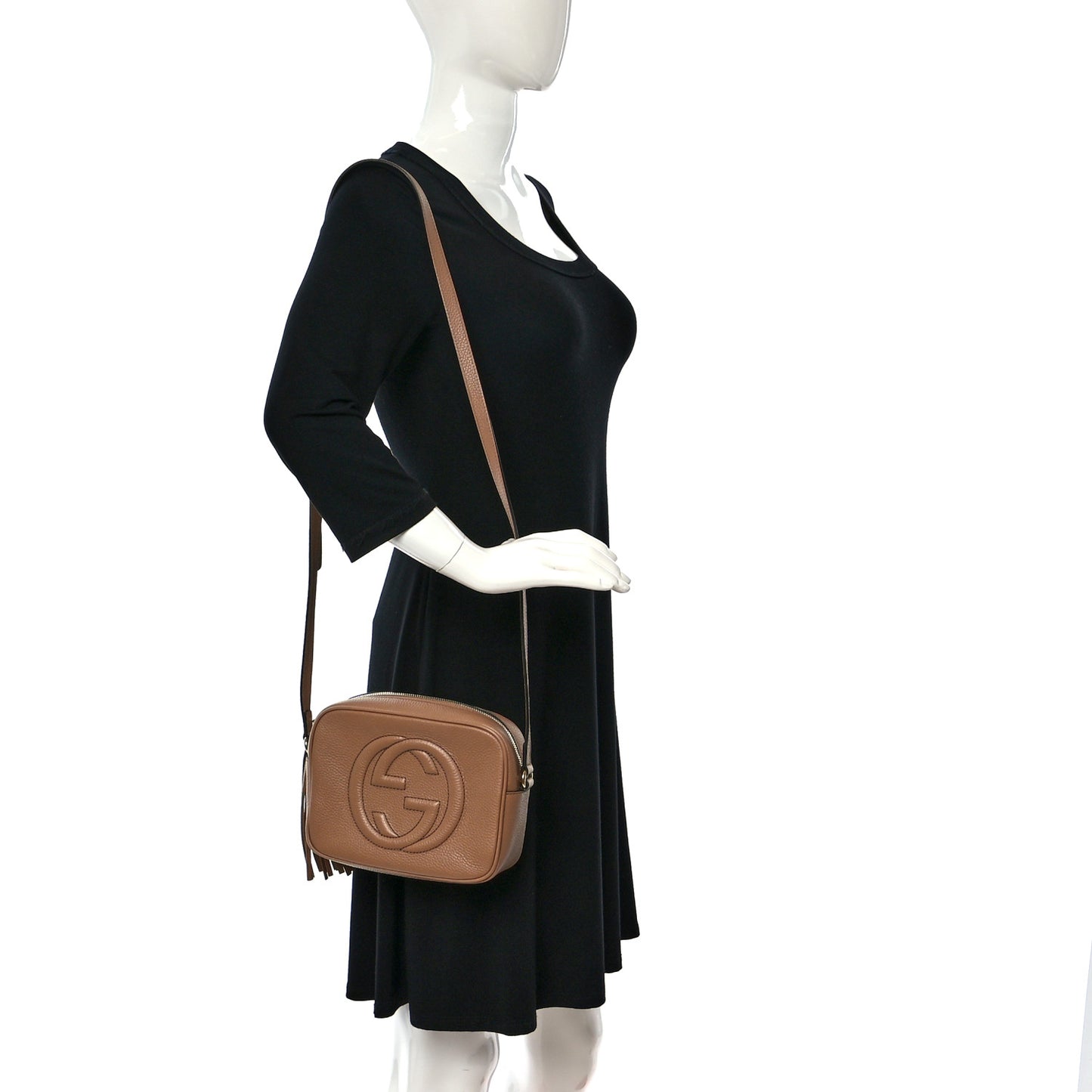 Pebbled Calfskin Small Soho Disco Bag Camelia