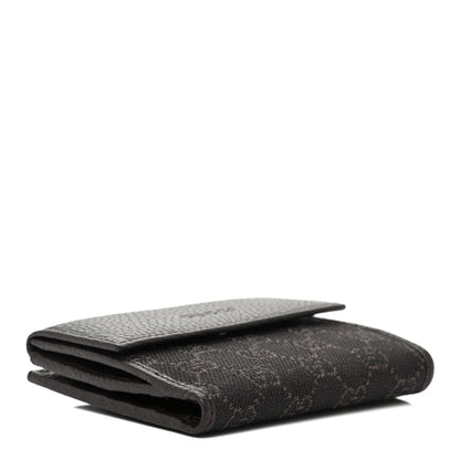 Gucci Calfskin Denim Monogram French Flap Wallet Brown 3 of 11