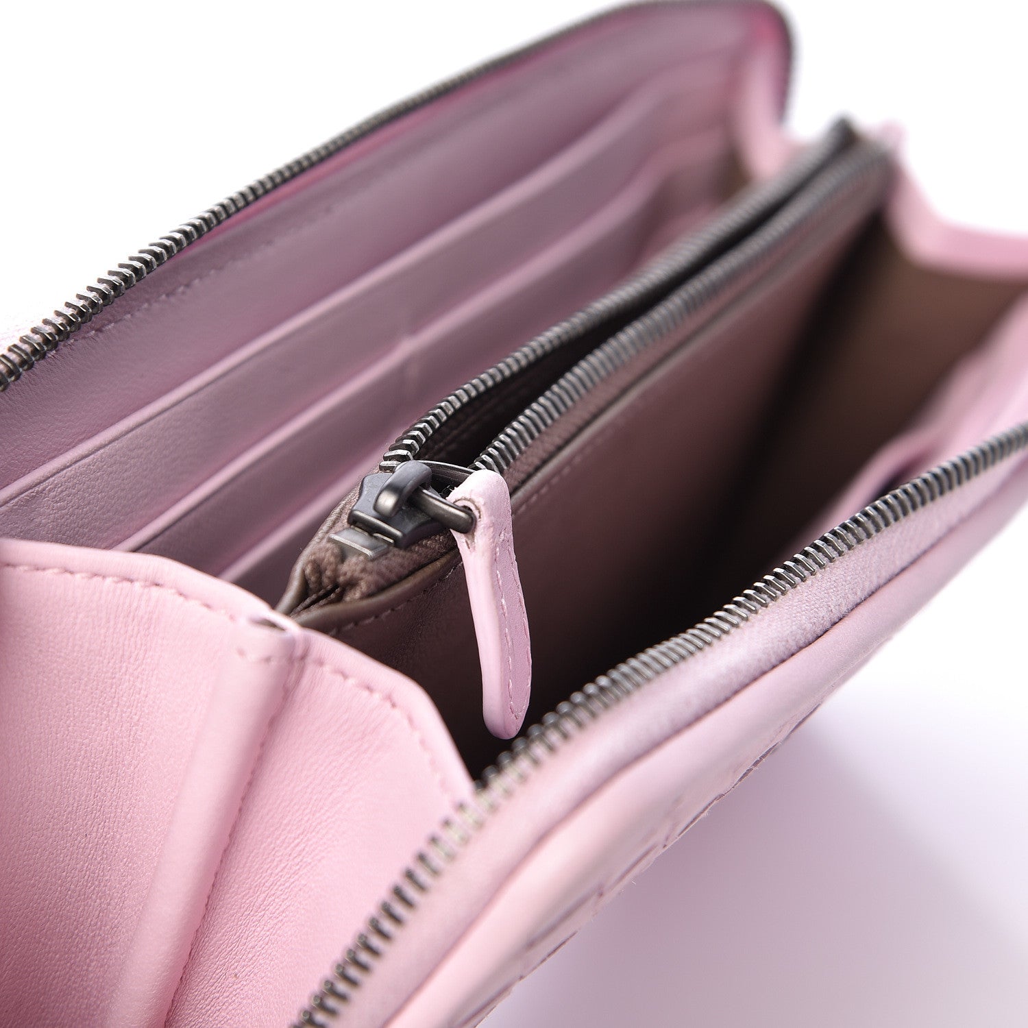 Bottega Veneta Nappa Intrecciato Zip Around Wallet Dragee 8 of 9