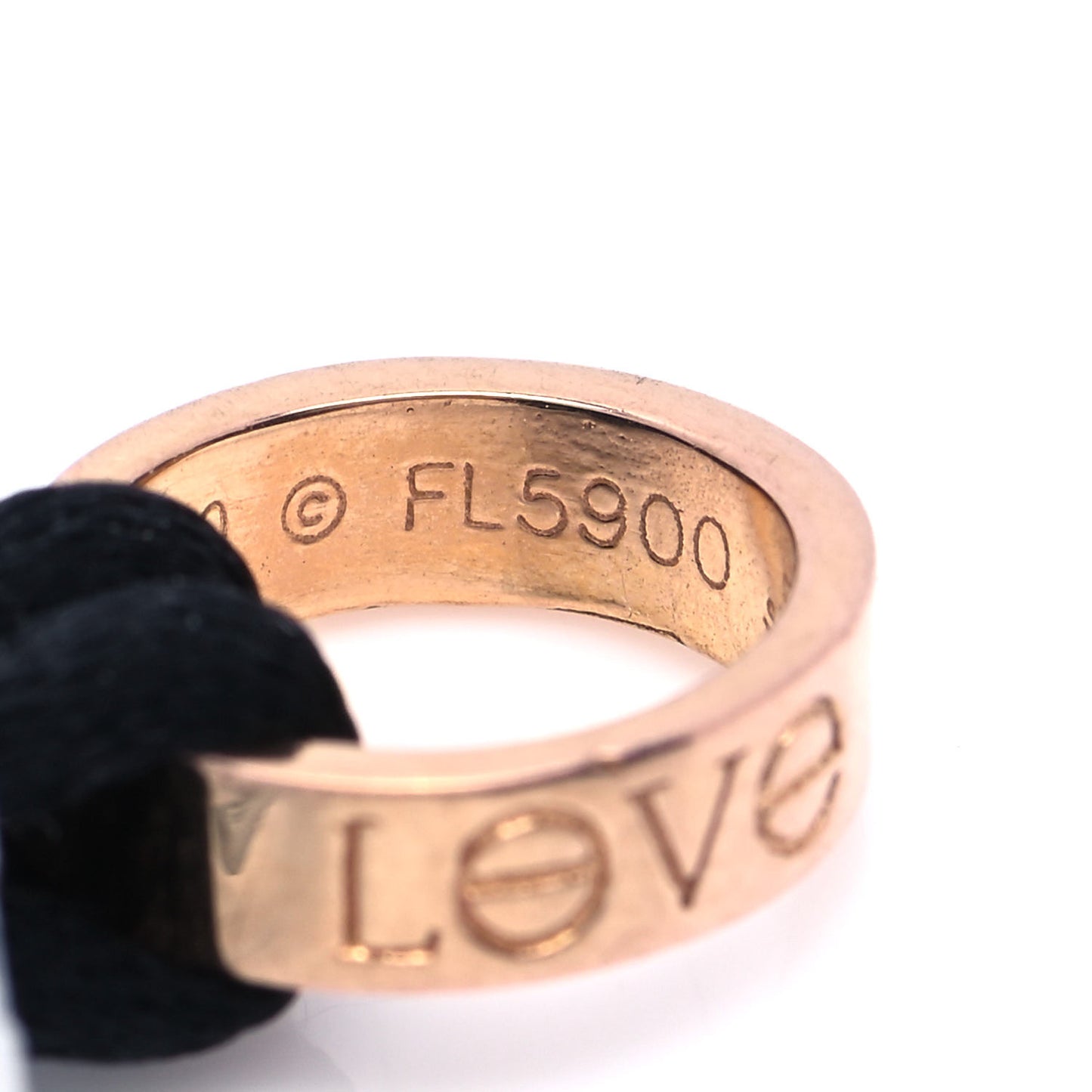 18K Pink Gold Charity LOVE Adjustable Cord Bracelet Black