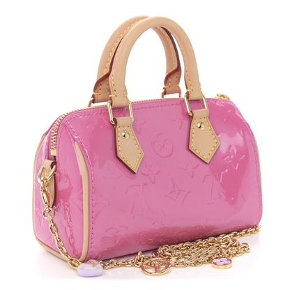 Louis Vuitton Vernis Monogram Nano Speedy Neon Pink 7 of 25