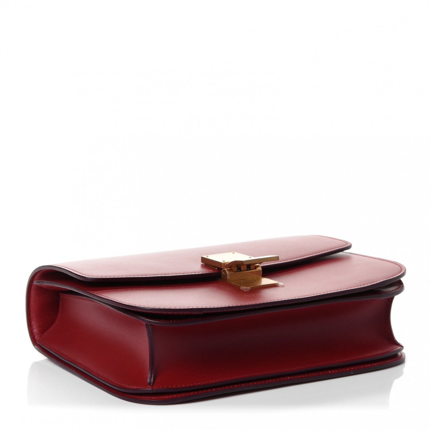 Celine Box Calfskin Medium Classic Box Flap Bag Red 3 of 4