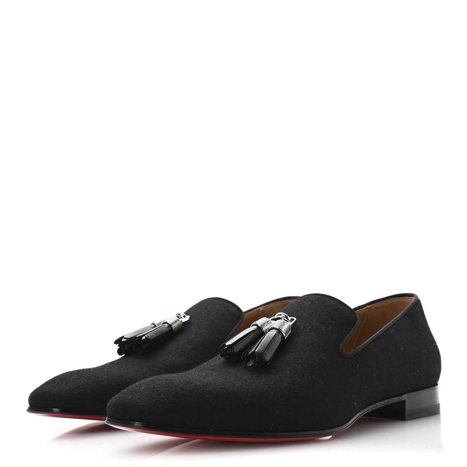 Christian Louboutin Wool Rivalion Mens Slippers 43 Black 4 of 8