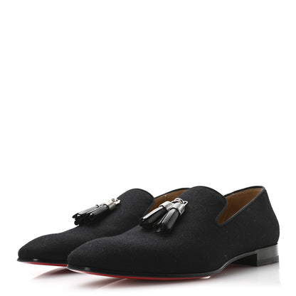 Christian Louboutin Wool Rivalion Mens Slippers 43 Black 4 of 8
