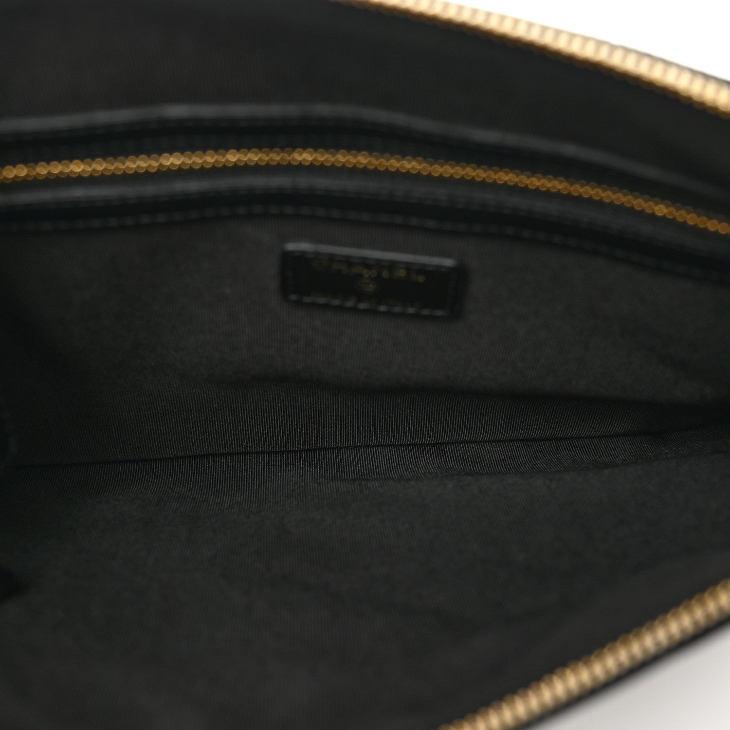 Chanel Calfskin Quilted Pearl Medium Cosmetic Case Black 5 of 9