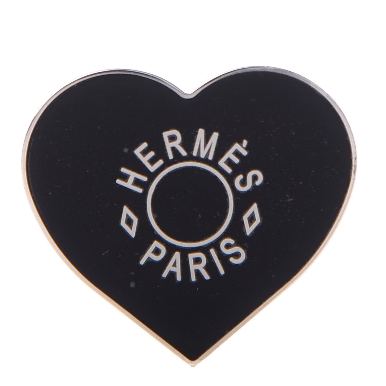 Hermes Palladium Coeur Scarf Ring Black 1 of 5