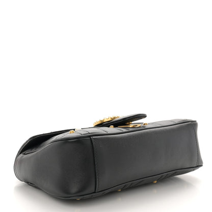 Gucci Calfskin Matelasse Studded Small Pearly GG Marmont Shoulder Bag Black 4 of 12