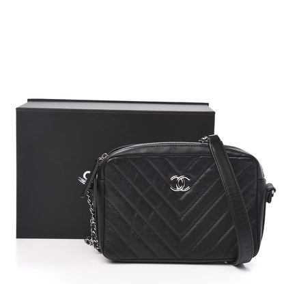 Chanel Lambskin Chevron Quilted Small Promenade Camera Black 11 of 11