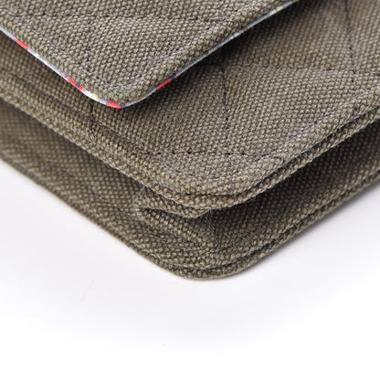 Chanel Canvas Quilted Coco Cuba Charms Wallet On Chain WOC Khaki 8 of 10