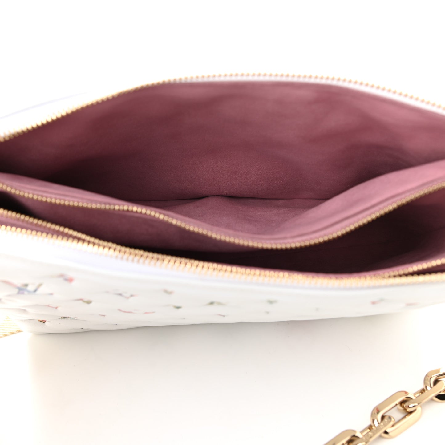 Lambskin Embossed Monogram LV Garden Coussin PM Cream