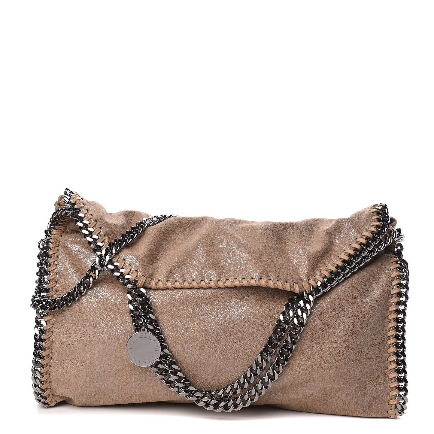 Shaggy Deer Falabella Fold Over Tote Taupe